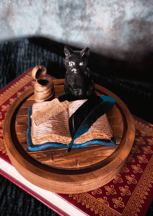 Chat Scribe bleu