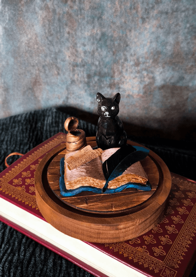 Chat Scribe bleu